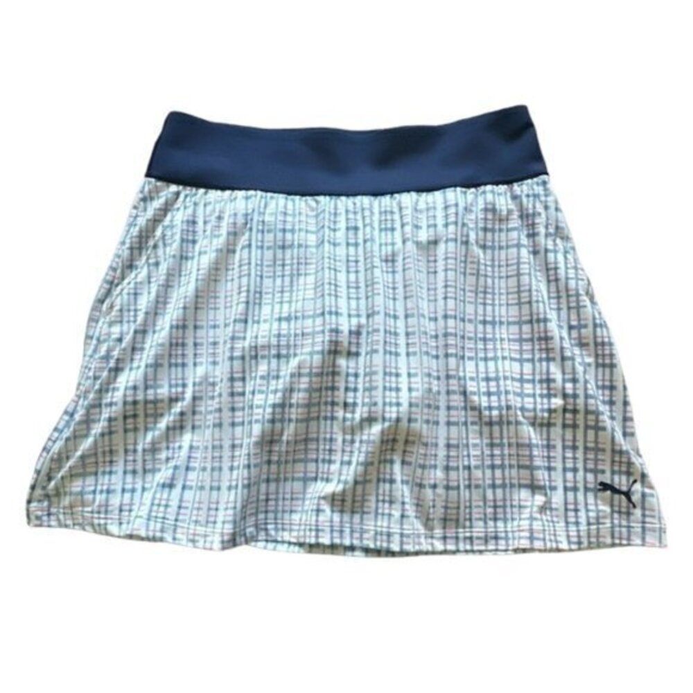 Women's Puma Tennis Golf Skort White Blue Pink Size Large EUC #7268